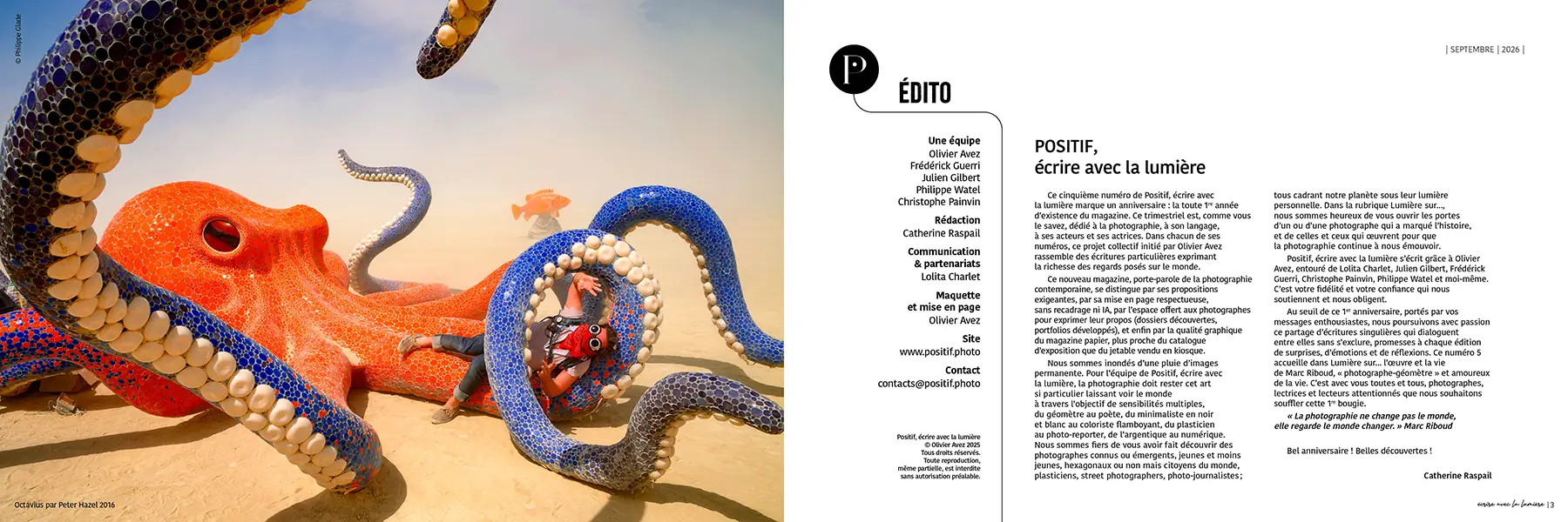 Pages 2 et 3 du numéro 5 de Positif, écrire avec la lumière